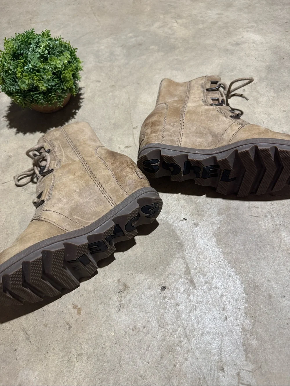 Sorel Joan If Arctic Wedge II Ankle Boots Women Size 6.5 Brown Tan Winter Snow
